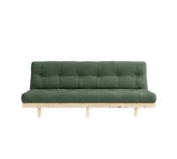 Divano Letto Karup Lean con Materasso A 5 Strati 130x190 Verde Oliva/grezzo