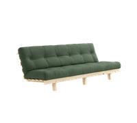 Divano Letto Karup Lean con Materasso Alpha 130x200 Verde Oliva/grezzo