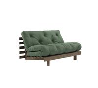 Divano Letto Karup Roots 140x200 Marrone Carruba/756 Verde Oliva