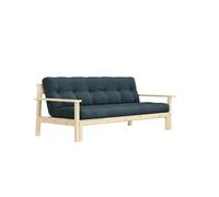 Divano Letto Karup Unwind in Pino Laccato Trasparente/757 Blu Petrolio