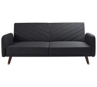 Divano letto lino sintetico nero SENJA