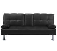 Divano letto moderno in pelle nera Roxen