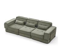 Divano letto modulare, divani a compressione sottovuoto, divano letto in spugna ad alta resilienza, divano letto pieghevole convertibile, per soggiorno, camera da letto, salotto, verde, 3 posti