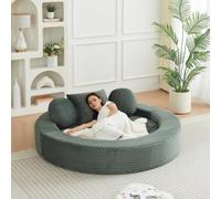 Divano letto multifunzione 4 in 1 con 2 cuscini rotondi e 1 cuscino | Può essere usato come divano semi-circolare o divano letto rotondo, ideale per soggiorno, camera da letto e piccoli spazi