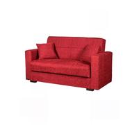 DIVANO LETTO "NORA" 2 POSTI IN TESSUTO ROSSO, 155X80X87 CM