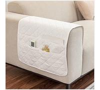 Divano Letto Organizer,Tasca Portaoggetti Da Letto,Feltro Da Comodino Organizzatore Tasca,Borsa Feltro Comodino Organizer per bracciolo con 6 tasche Per Contiene Libri,Telefono,Telecomando (Bianco)