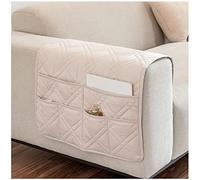 Divano Letto Organizer,Tasca Portaoggetti Da Letto,Feltro Da Comodino Organizzatore Tasca,Borsa Feltro Comodino Organizer per bracciolo con 6 tasche Per Contiene Libri,Telefono,Telecomando (Beige)
