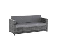 DIVANO LETTO OUTSUNNY IT860-095V01 - divano da esterno 3 posti in rattan sintetico con cuscini