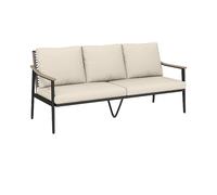DIVANO LETTO OUTSUNNY IT860-437V00KK - divano da esterno 3 posti in rattan con braccioli effetto