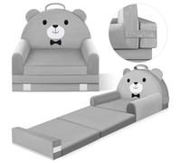 Divano letto per bambini con rivestimento rimovibile e lavabile e schienale con nastro magico, sedia pieghevole per bambini, accogliente mobile in velluto di cristallo per giochi, pisolini e viaggi