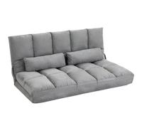 Divano Letto Pieghevole da Pavimento 130x73x60 cm Schienale Reclinabile Grigio Chiaro