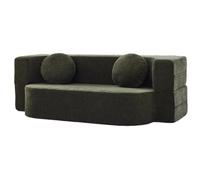 Divano letto pieghevole, non richiede montaggio, sfoderabile e lavabile, con cuscino, tessuto intrecciato, per soggiorno e camera da letto