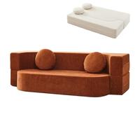 Divano Letto Pieghevole,Trasformabile,Pieghevole con Cuscini,Comoda Poltrona Letto,Fodera Rimovibile,Lavabile,per Soggiorno E Camera da Letto,Non Richiede Montaggio(200cm,Brown)