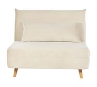 Divano letto singolo in velluto crema Setten