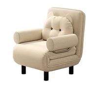 Divano letto singolo pieghevole con materasso e cuscini, schienale regolabile, chaise longue reclinabile a 6 livelli, per soggiorno e camera da letto (cachi, 190 x 68 x 26 cm)