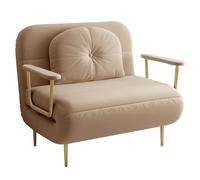 Divano Letto Singolo Salvaspazio Multifunzione Sedile Imbottito Robusto 4 in 1 Poltrona Letto con Schienale Regolabile in 6 Posizioni, per Casa Ufficio Soggiorni(Khaki,39.37in/100cm)
