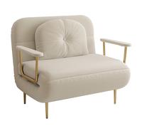 Divano Letto Singolo Salvaspazio Multifunzione Sedile Imbottito Robusto 4 in 1 Poltrona Letto con Schienale Regolabile in 6 Posizioni, per Casa Ufficio Soggiorni(White,39.37in/100cm)