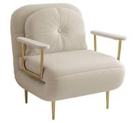 Divano Letto Singolo Salvaspazio Multifunzione Sedile Imbottito Robusto 4 in 1 Poltrona Letto con Schienale Regolabile in 6 Posizioni, per Casa Ufficio Soggiorni(White,31.49in/80cm)