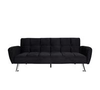 Divano Letto sofà reclinabile HWC-K19 Molle nosag Legno Ferro Velluto Nero