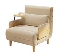 Divano letto trasformabile con schienale regolabile e vassoio, design 3 in 1 per ufficio e appartamento