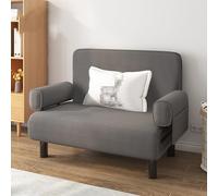 Divano letto trasformabile, letto pieghevole 3 in 1 con schienale e cuscino regolabili in 6 posizioni, braccioli rotondi rimovibili, piccola sedia futon per piccoli spazi