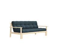 Divano Letto Unwind in Pino Laccato Trasparente/757 Blu Petrolio