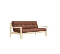 Divano Letto Unwind in Pino Laccato Trasparente/759 Marrone Argilla