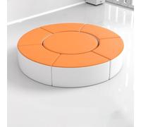 Divano lungo a forma di arco in pelle zampa di gatto con combinazione rotonda e schienale semplice for i genitori in attesa nel centro educativo della prima infanzia e nel riposo dell'asilo(C)