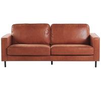 Divano Marrone Dorato a 3 Posti in Similpelle Design Minimalista Savalen