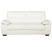 Divano moderno 3 posti in pelle sintetica bianco crema Vogar