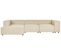 Divano moderno a destra a 3 posti in lino modulare Beige Aprica
