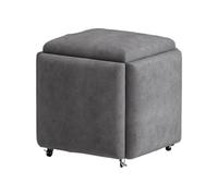 Divano moderno grigio scuro in tessuto tecnico sgabello con ruote girevoli e seduta imbottita cubo multifunzionale per soggiorno 45 × 45 × 45