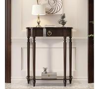 Divano moderno in legno nero con cassetti, tavolo da ingresso e corridoio, 99,8 cm dietro il divano, ripiano per ingresso e soggiorno