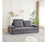 Divano moderno in velluto a coste lungo 211 cm, combinazione di divano e letto, molteplici possibilità di combinazione con due schienali triangolari, due cuscini e due moduli di braccioli rimovibili