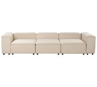 Divano moderno modulare 3 posti imbottito in tessuto beige con gambe Ardal
