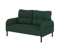 Divano modulare a 2 posti in velluto con schienale ergonomico, tasca laterale e robusta struttura in metallo/legno, ideale per soggiorni e piccoli appartamenti (smeraldo)