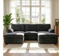 Divano modulare a 5 posti a forma di U "Cloud", comodo divano angolare senza struttura di supporto, combinabile in modo flessibile, non richiede montaggio. 1️⃣ Design modulare che si adatta al tuo spa