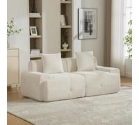 Divano modulare a compressione in ciniglia, beige, 30D, altamente elastico, nessuno