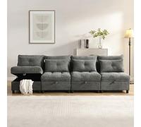 Divano modulare a forma di nuvola. Set di divani separabili modulari a 4 posti: combinabile liberamente, spazio sotto tutti i cuscini+funzione sleep+rivestimento in ciniglia, design libero con divano