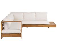 Beliani Divano angolare per esterni lato destro set tavolino certificato in legno d'acacia bianco