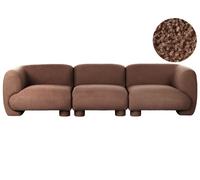 Divano modulare bouclé a tre posti forma organica beige Mjalbi