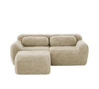 Divano modulare Cloud in peluche di alta qualità, senza cornice, con cuscino, supporto ergonomico per la schiena, imbottitura in schiuma altamente elastica, fondo antiscivolo (cachi, 2 posti+1