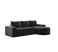 Divano modulare con sedile reclinabile in morbida ciniglia - Design curvo con elementi combinati - Schiuma Slow Rebound di alta qualità con doppio cuscino - Combinazione modulo libera (nero, 6 posti)