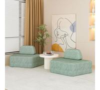 Divano modulare | convertibile in un divano ad angolo adatto per il paesaggio della casa Boneless con base antiscivolo, fodera rimovibile e lavabile, per soggiorno, camera da letto, ufficio, verde (2