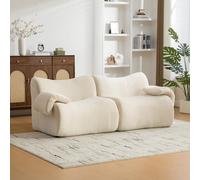 Divano modulare in ciniglia a compressione, beige, 30D, altamente elastico, senza montaggio
