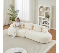 Divano modulare in ciniglia dal design curvo a forma di anacardio (a mezzaluna), divano imbottito a 3 pezzi completamente arrotondato senza spigoli vivi, set di divani modulari antracite per soggiorno