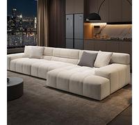 Divano modulare moderno comodo con sedile profondo, divano componibile modulare con chaise longue a forma di L per soggiorno camera da letto D-1