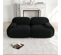 Divano modulare modulare in velluto nero, senza cornice, antiscivolo, per soggiorno