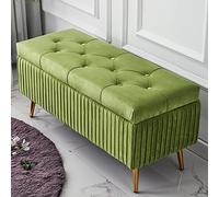 Divano ottomano imbottito in velluto trapuntato con design a bottoni. Elegante contenitore per soggiorno e letto alla fine del letto, panca imbottita multifunzionale