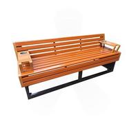 Divano Parco Divano Esterno Sedia da Giardino per il Tempo Libero Sedia da Giardino in Acciaio Inox Plastica Legno Massello Sedia Esterno Sede Quadrata Comune Panca da Giardino All'aperto
